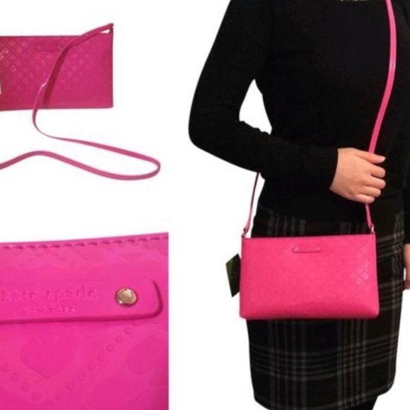 kate spade Handbags - Kate Spade Hot Pink Patent Emerald Ave Crossbody